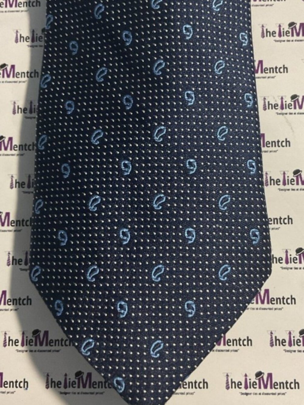 EXPRESS Silk Navy Paisley Adjustable Tie 2.75”
